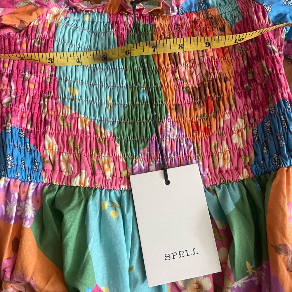 MSRP $299 NWT Spell & The Gypsy Collective Freda Puff Sleeve Midi Dress 2XS XXS - Picture 5 of 11